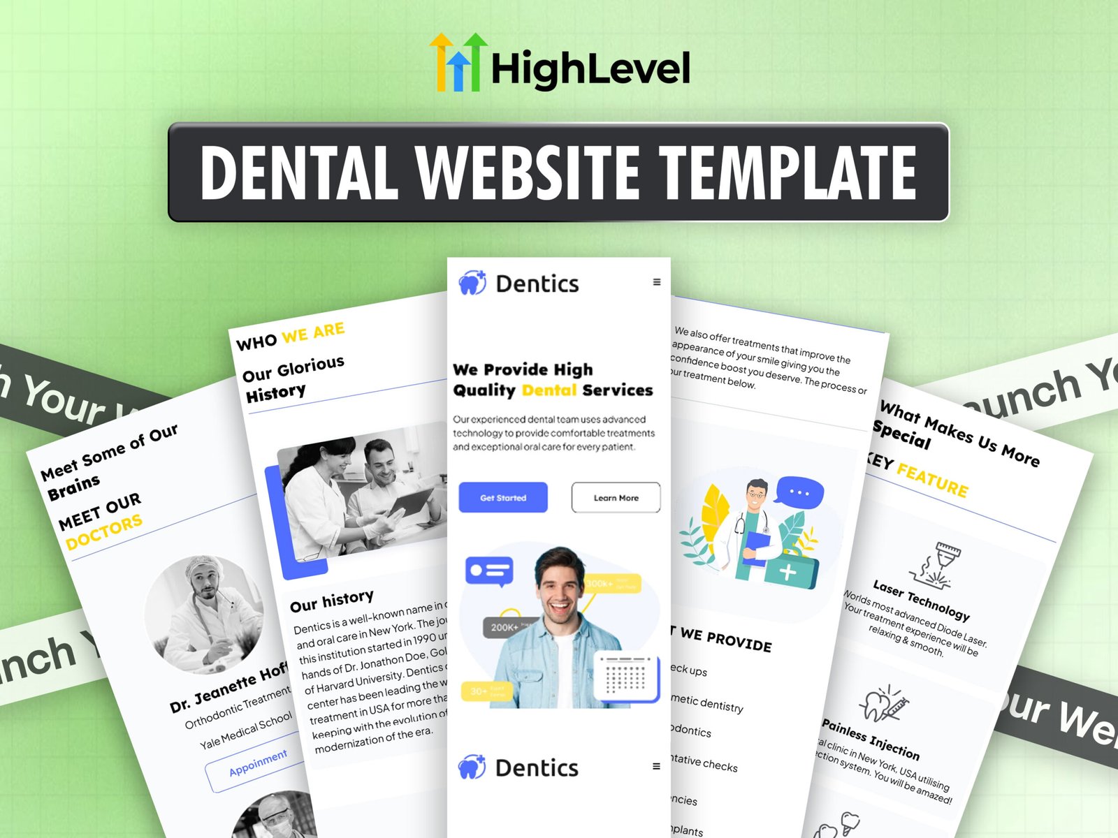 Dental Clinic GoHighLevel Website Template | GHL Dentist Website | Done For You | GHL Website Design