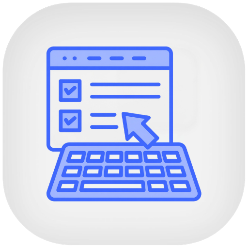 Browser screen with keyboard icon representing niche CRM platform