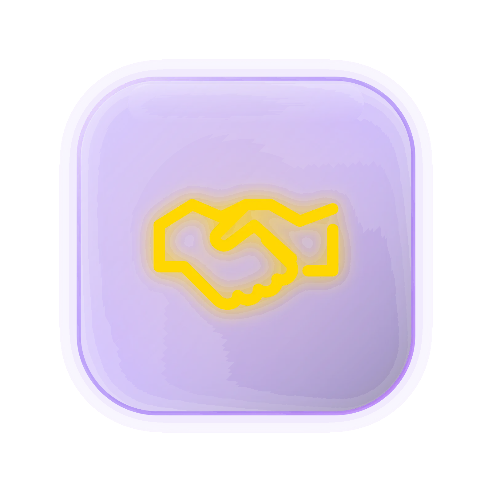 Blue outline handshake icon