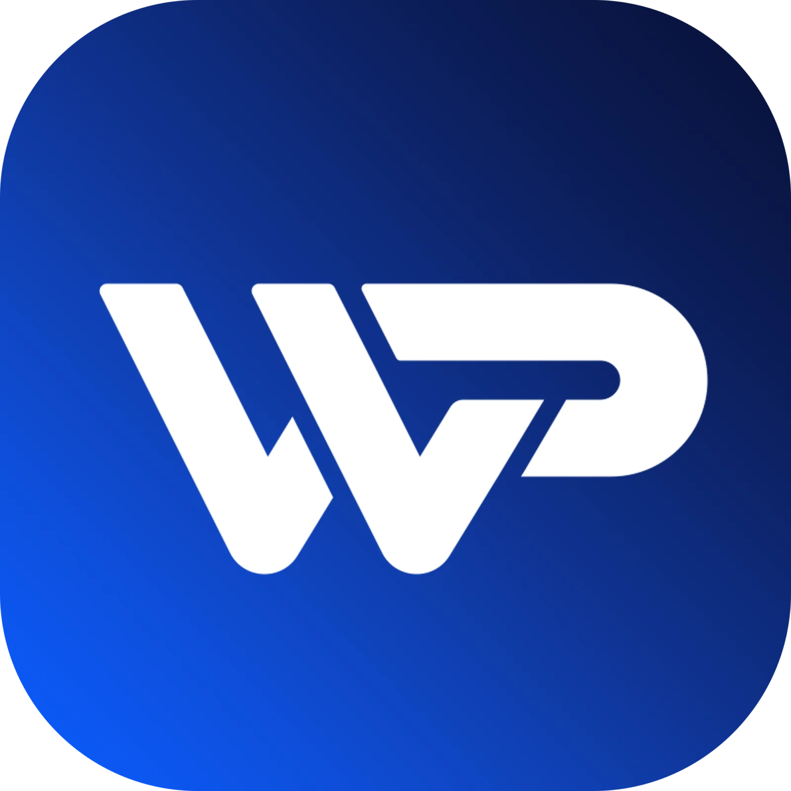 WP blue icon logo WordPress symbol