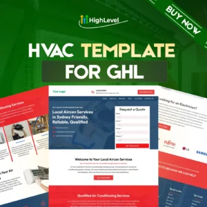 GoHighLevel HVAC Website Template | GHL Website | AC Repair Heating Services Site | Mobile Responsive