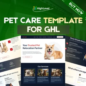 GoHighLevel Pet Care Website Template | GHL Template