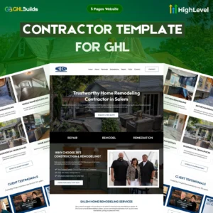 Home Remodeling GoHighLevel Template | GHL Contractor Website | Kitchen Bath Renovation | Repair Services