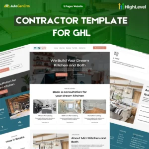 Kitchen Remodeling GoHighLevel Template | GHL Website | Contractor Website | Done For You