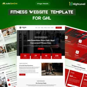 Fitness Gym Website Template | GoHighLevel Fitness Club Design (Digital Download)