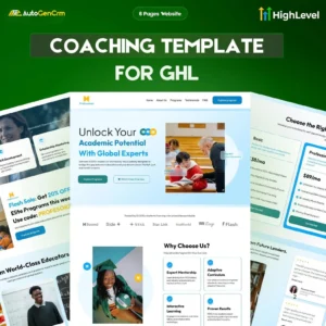GoHighLevel Coaching Website Template | Life, Business, Tutoring Services (Digital Download)