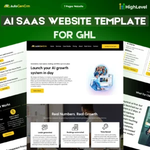 AI SaaS GoHighLevel Website Template | GHL | 7 Page Website Design | Done For You
