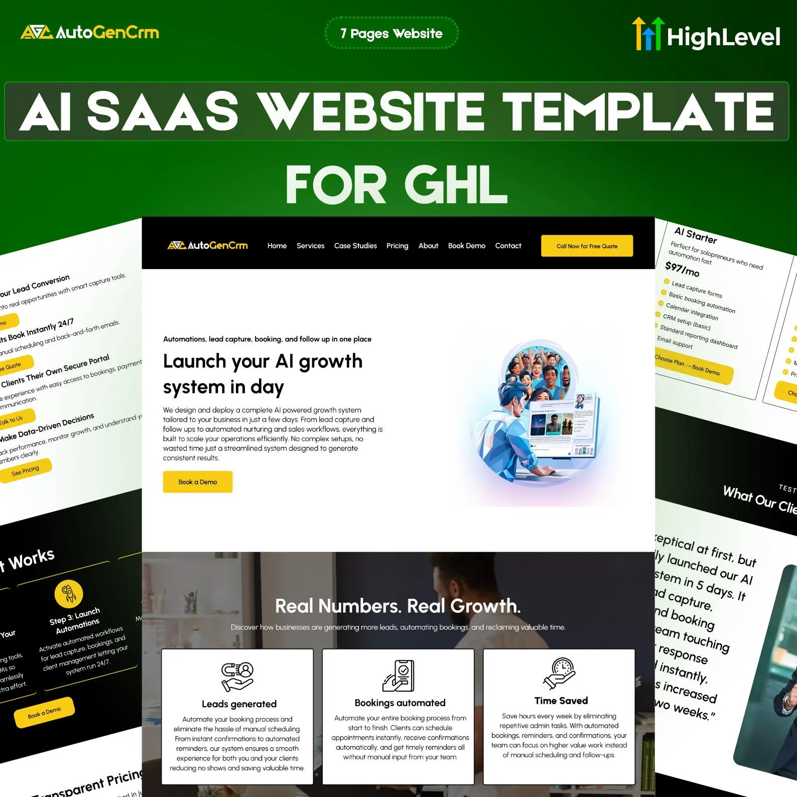 AI SaaS GoHighLevel Website Template | GHL | 7 Page Website Design | Done For You