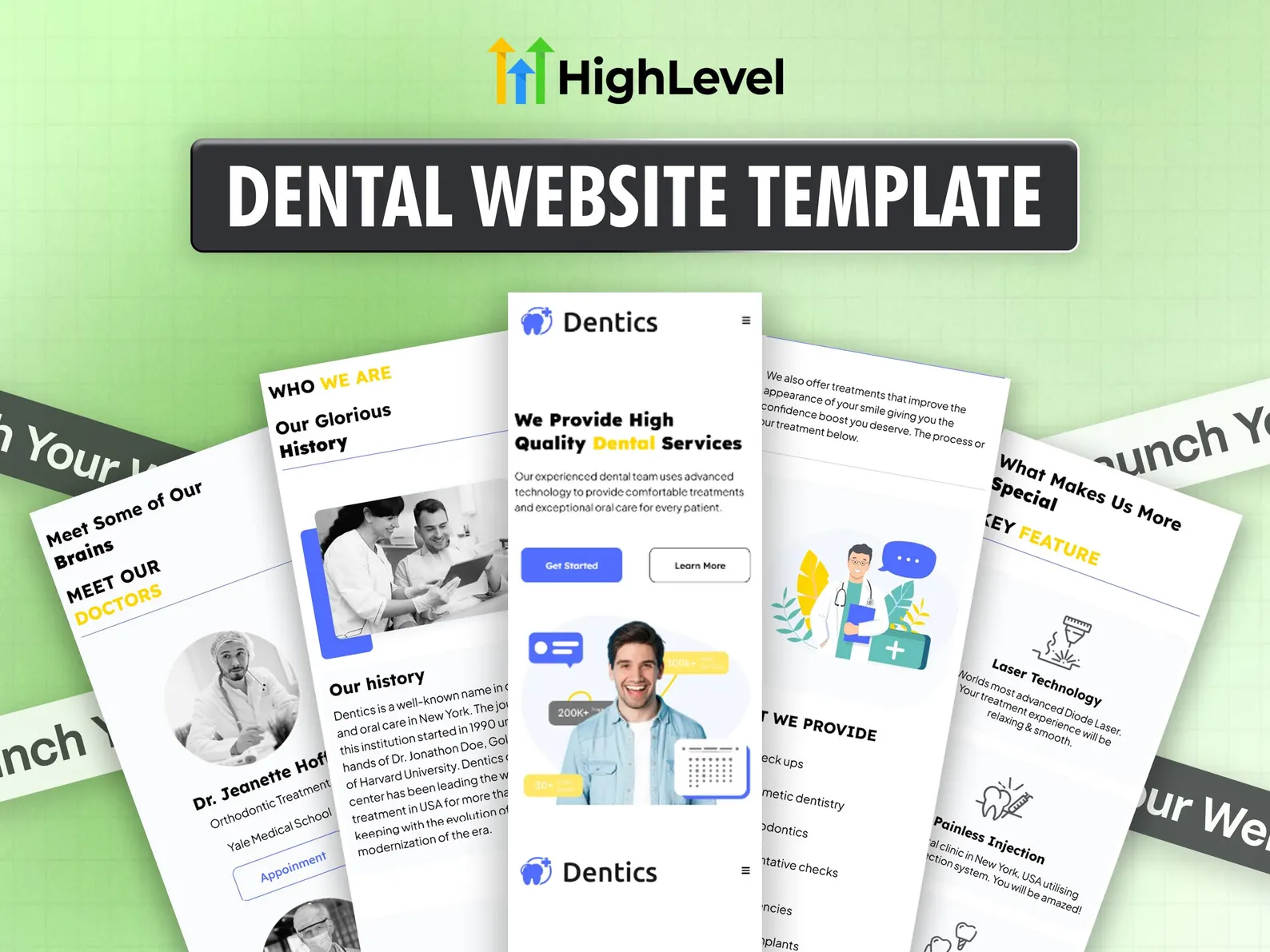Dental Clinic GoHighLevel Website Template | Done For You | GHL Website Design