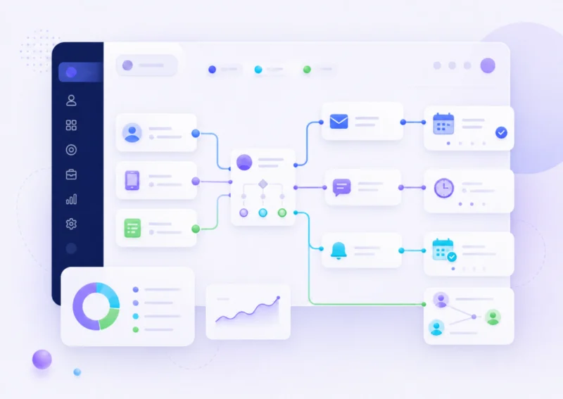 CRM software dashboard showcasing marketing automation.