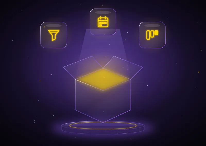 Illustration of digital marketing and CRM software interface.