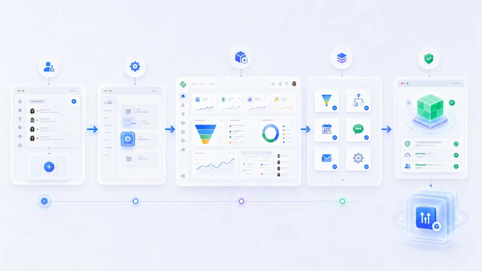 GoHighLevel CRM software workflow illustration