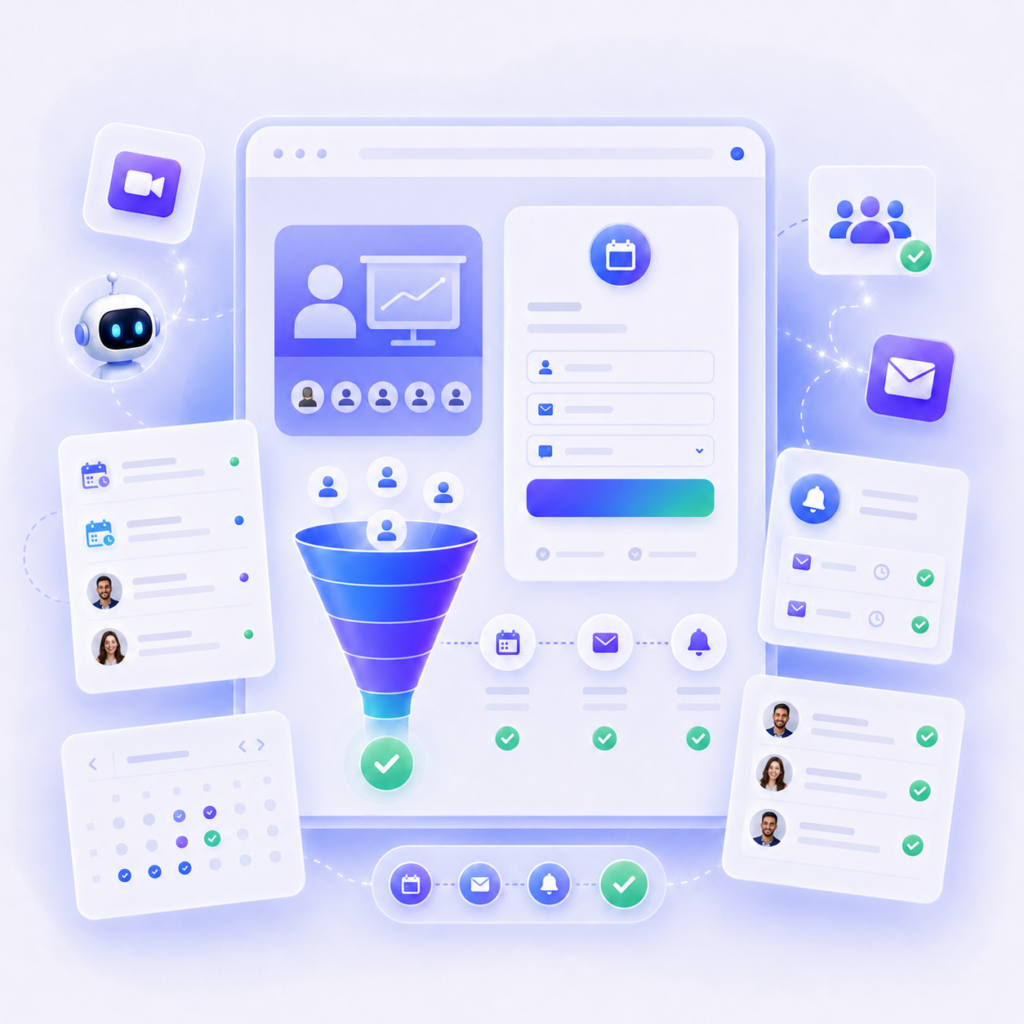 Illustration of digital marketing CRM dashboard and features