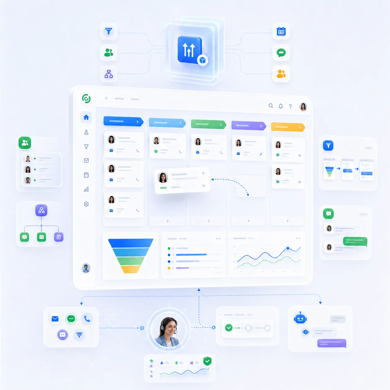 GoHighLevel CRM software dashboard with marketing features.