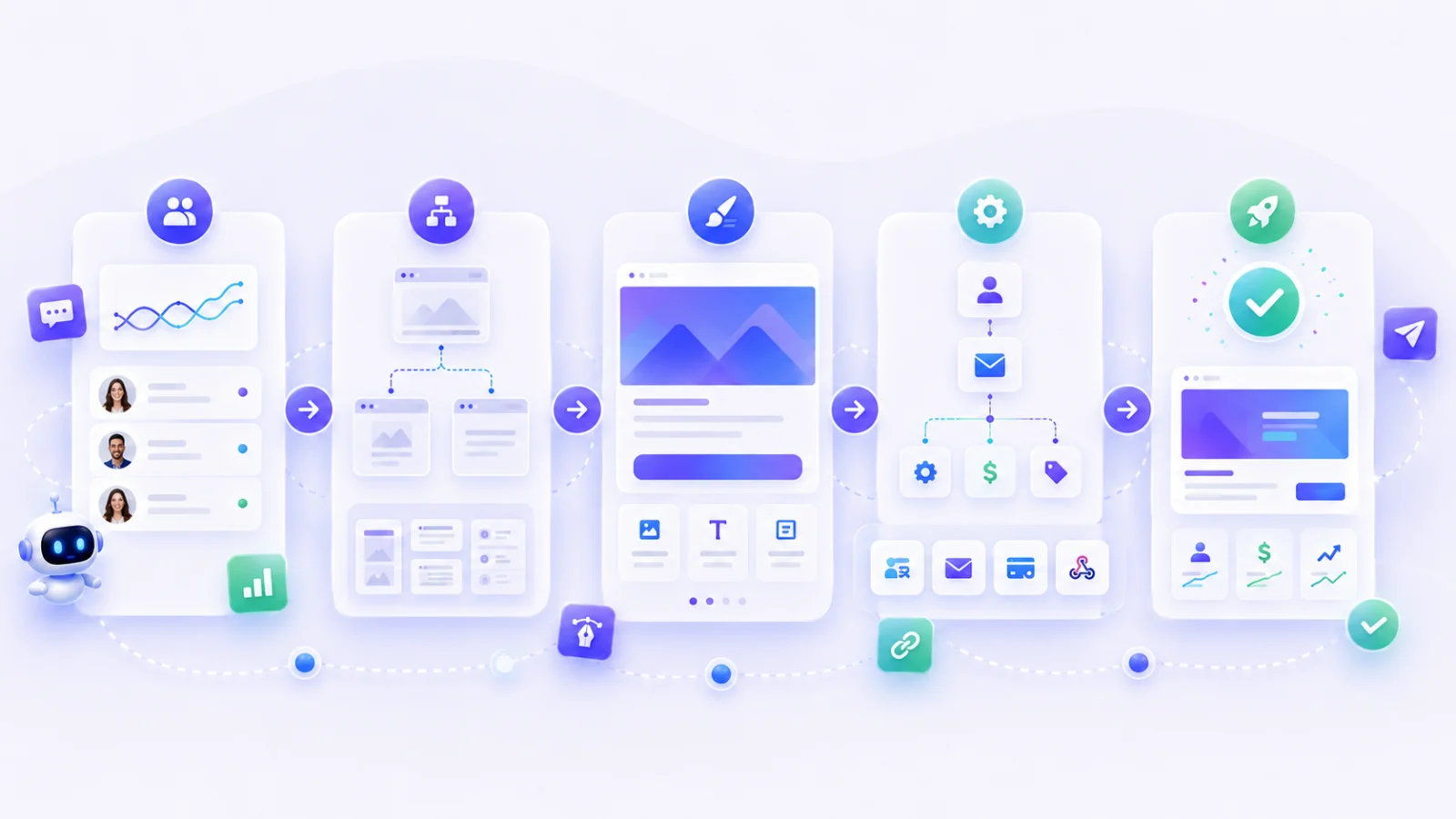 Illustration of marketing automation and CRM software.