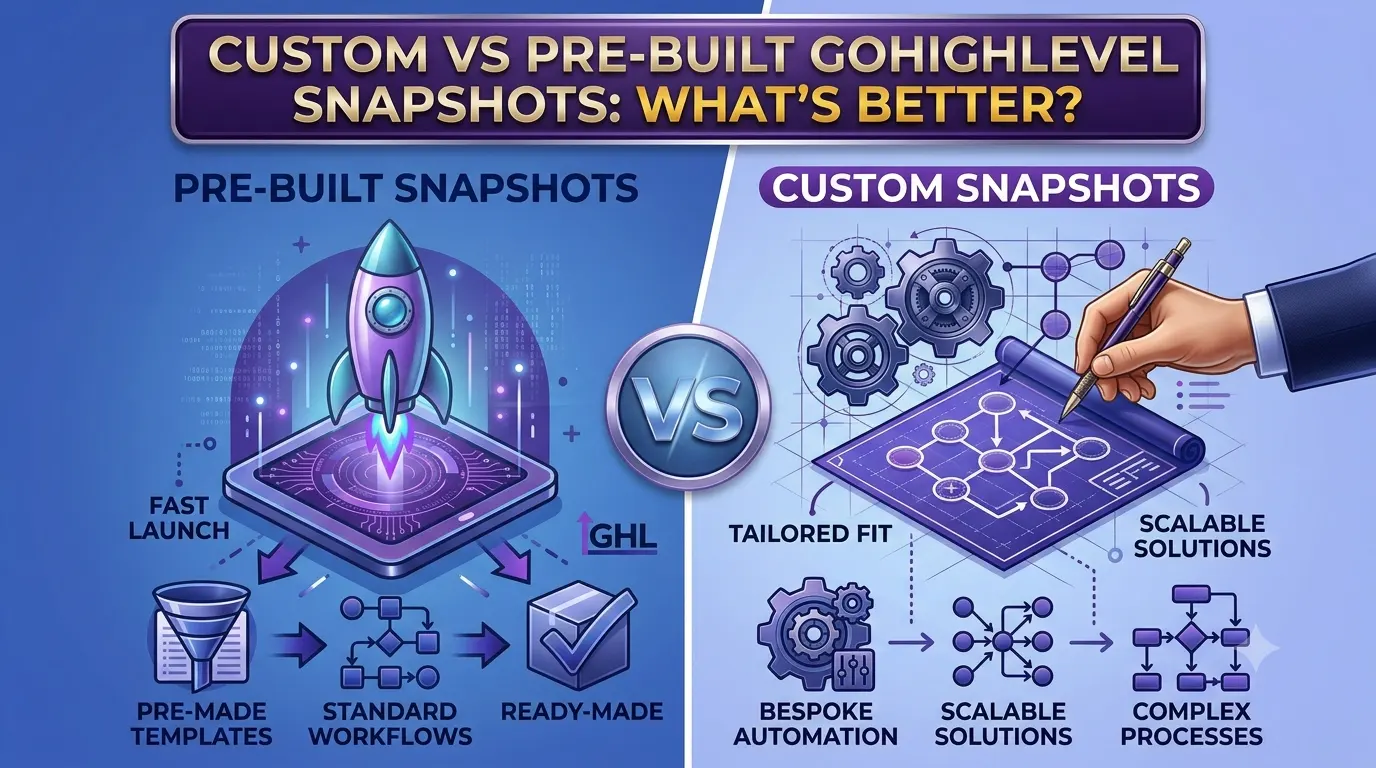 Custom vs Pre-Built GoHighLevel Snapshots What's Better