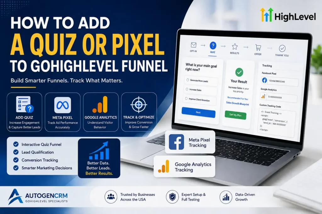 how to add a quiz to a GoHighLevel funnel