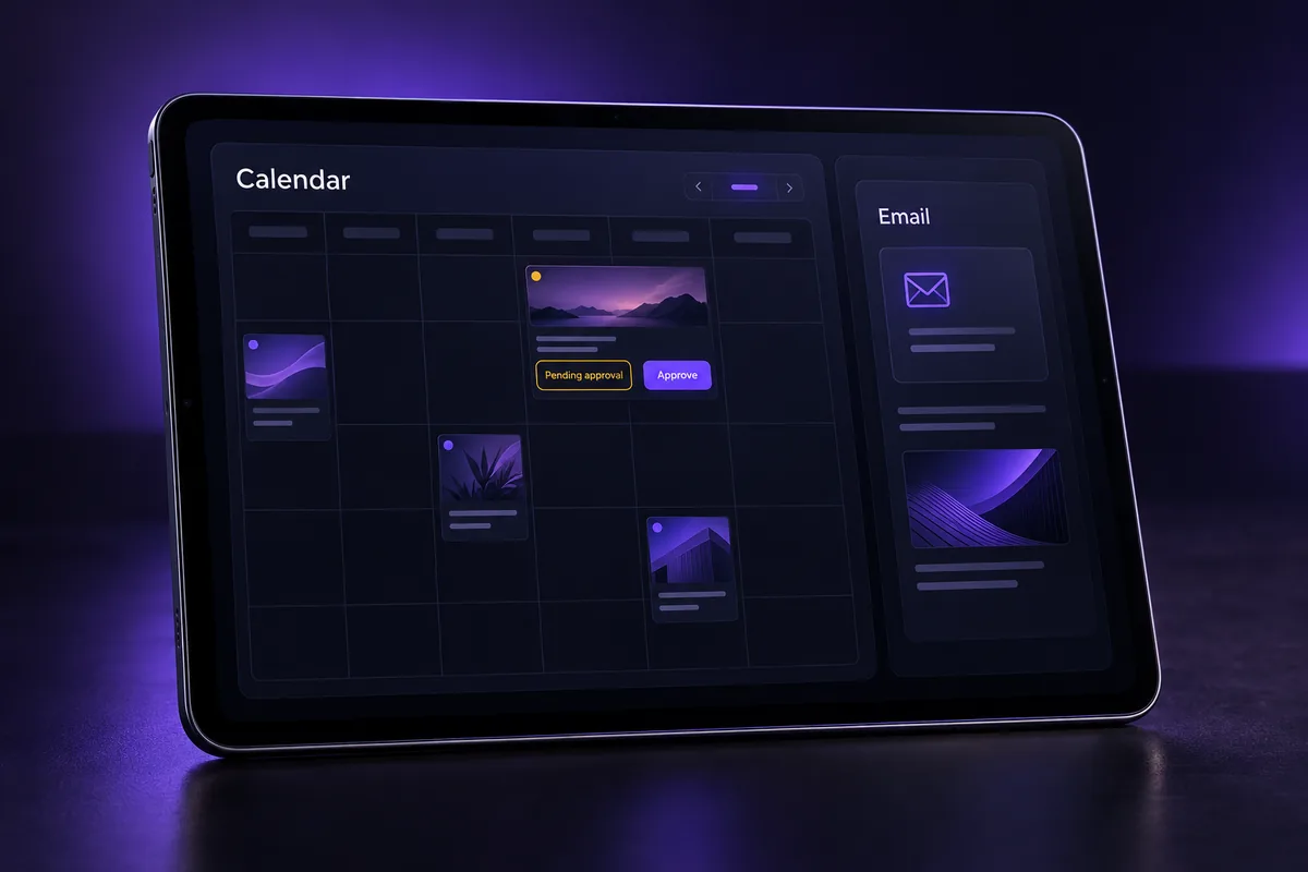 GoHighLevel vs Vbout social post approval calendar and email campaign view