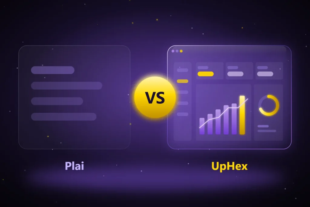 UpHex vs Plai comparison of white label ads tools for GoHighLevel agencies